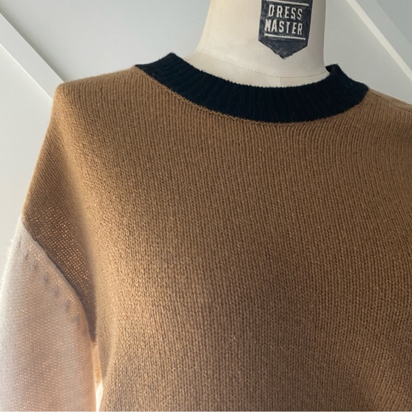 Frame Color-block Cashmere Crewneck Sweater - XS - Picture 5 of 14